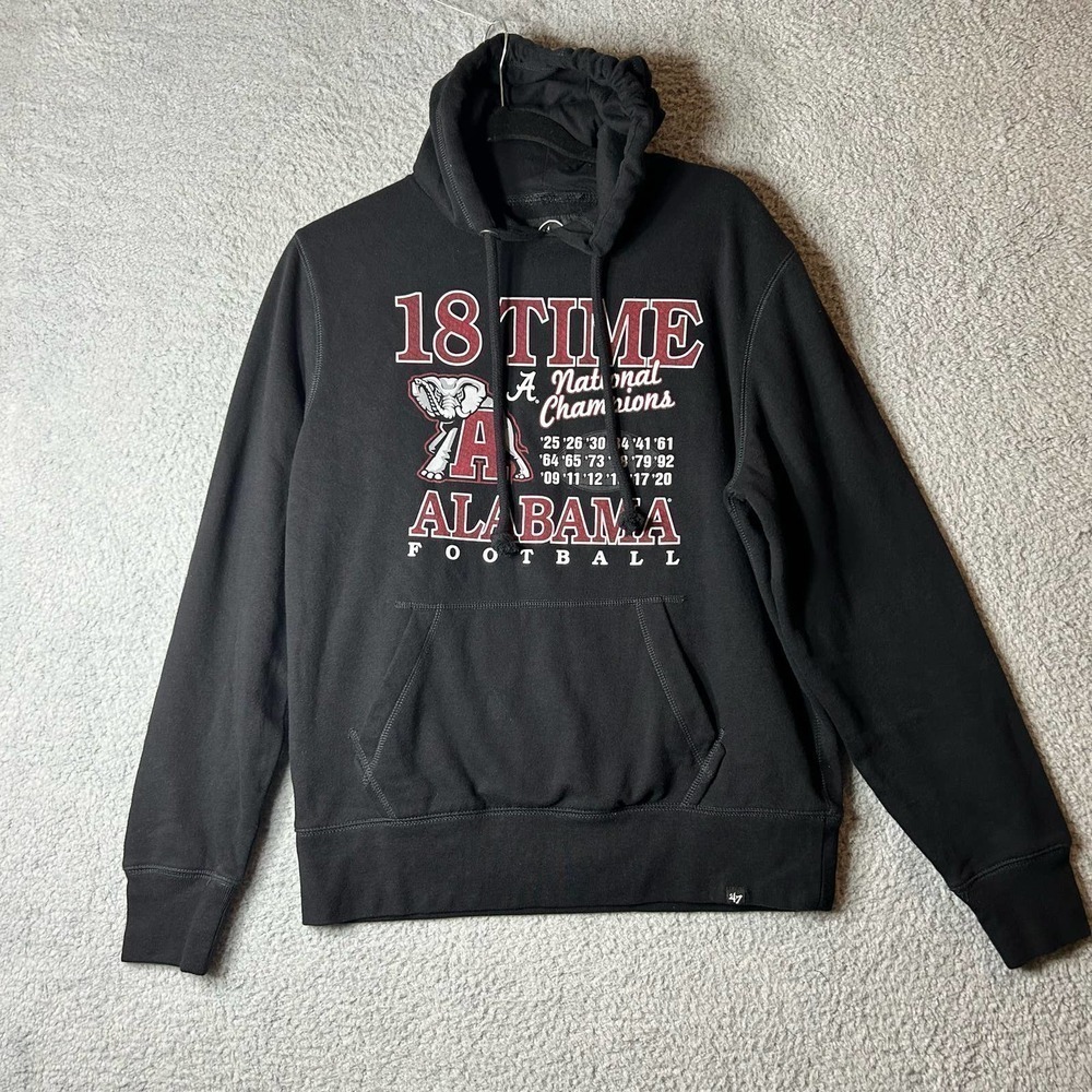 Alabama Crimson Tide Hoodie‎ S Black 18 Time National Champions Football SEC
